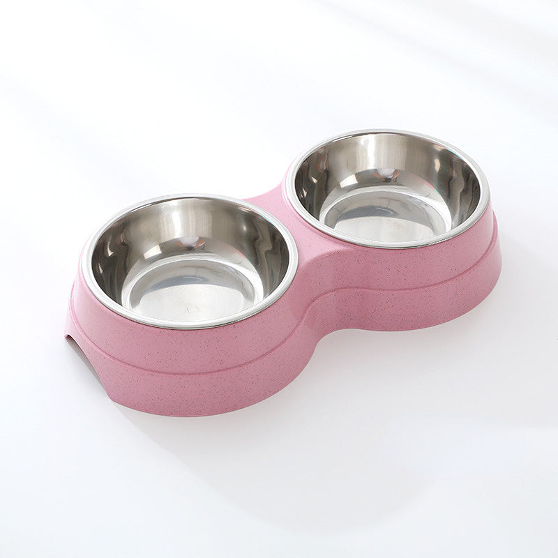 Double Pet bowls for pet's Food & Water. A Stainless Steel Pet  Feeder.