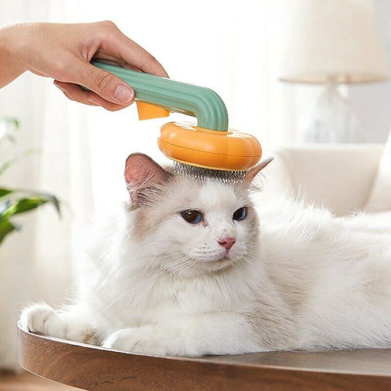 Pet Pumpkin Brush, Pet Grooming Self Cleaning Slicker Brush For Dogs, Cats, Rabbits...