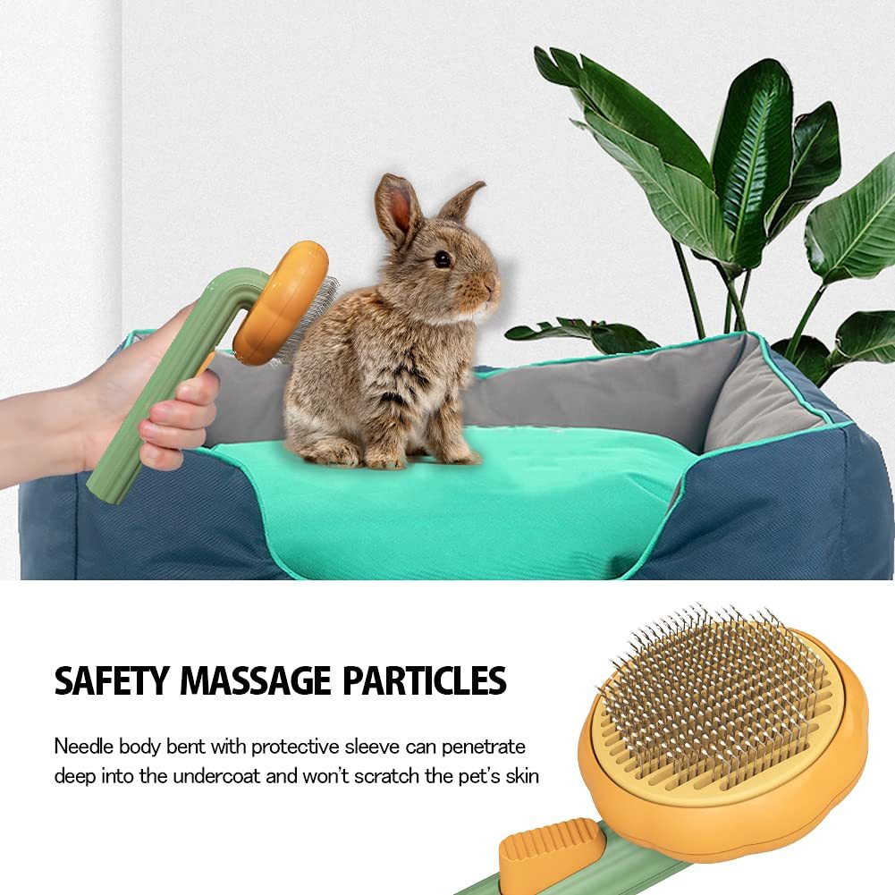 Pet Pumpkin Brush, Pet Grooming Self Cleaning Slicker Brush For Dogs, Cats, Rabbits...