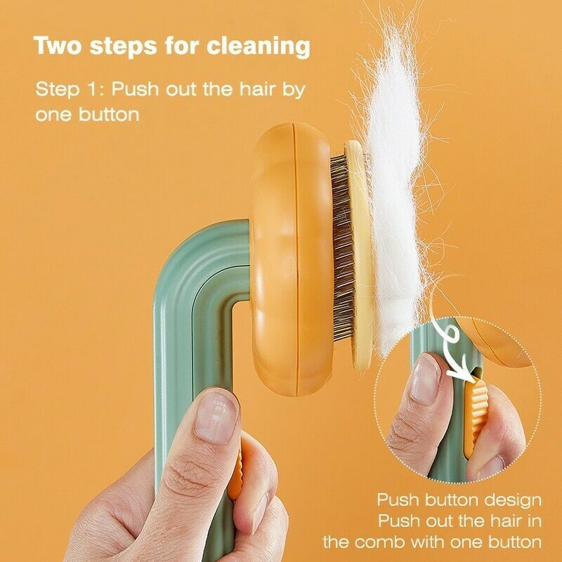 Pet Pumpkin Brush, Pet Grooming Self Cleaning Slicker Brush For Dogs, Cats, Rabbits...