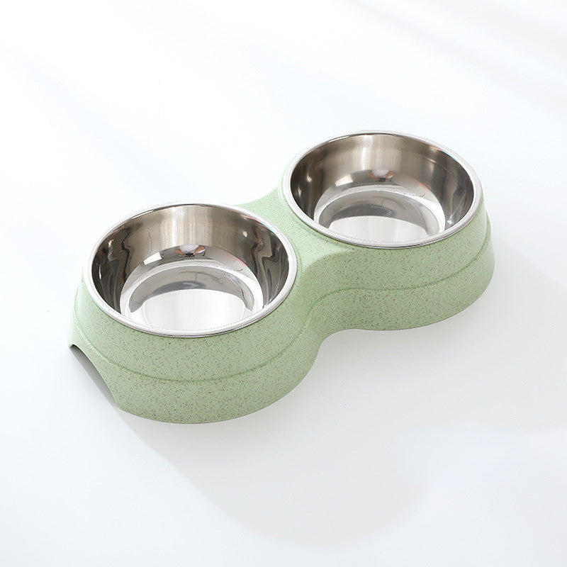 Double Pet bowls for pet's Food & Water. A Stainless Steel Pet  Feeder.