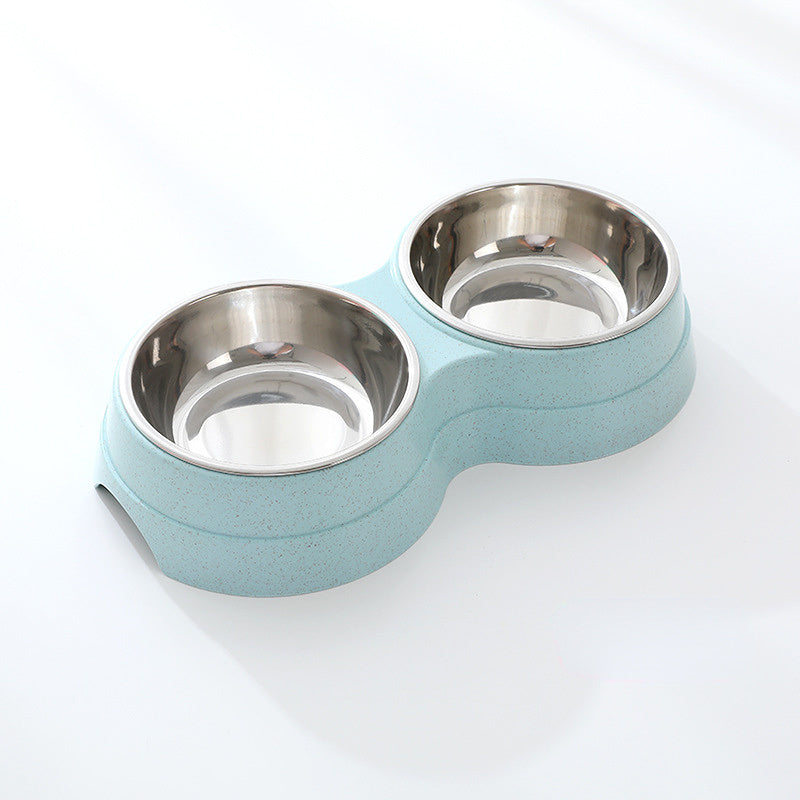 Double Pet bowls for pet's Food & Water. A Stainless Steel Pet  Feeder.